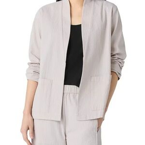 EILEEN FISHER Women's Gray Silk Open Cardigan Size Small